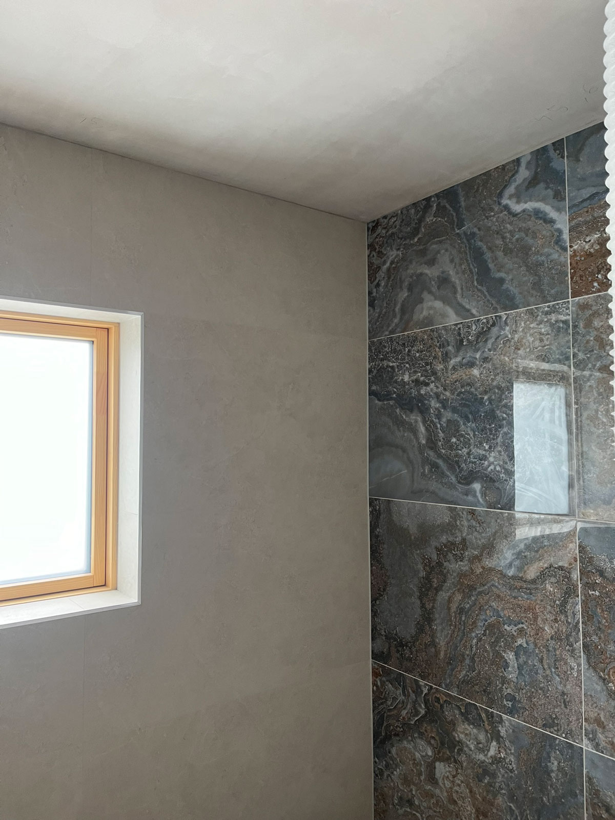 Wall of Construction of Bathroom project in Coolock, Dublin